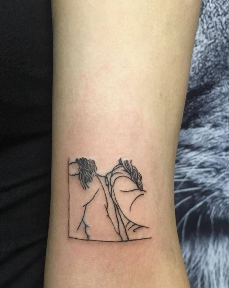 我与你纹身图片_手臂人物纹身图案