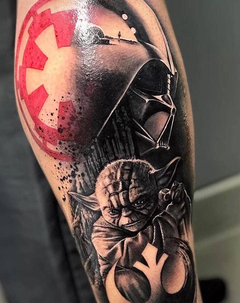 星球大战纹身图片_脚部腿部欧美写实纹身图案