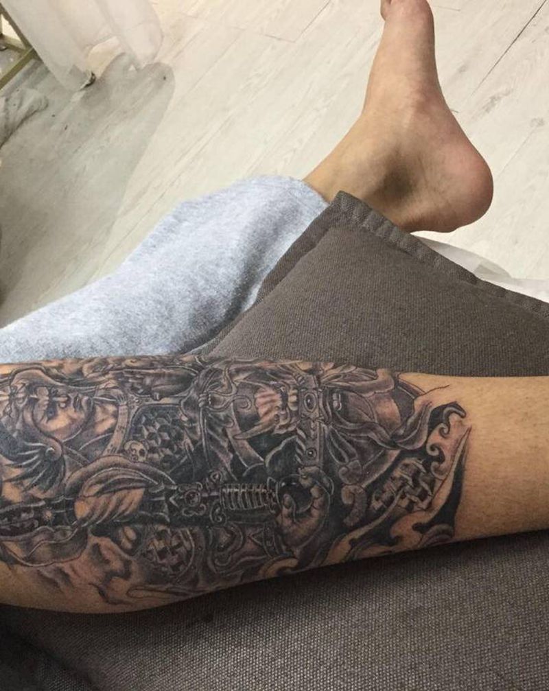 神话人物纹身图片_脚部纹身图案