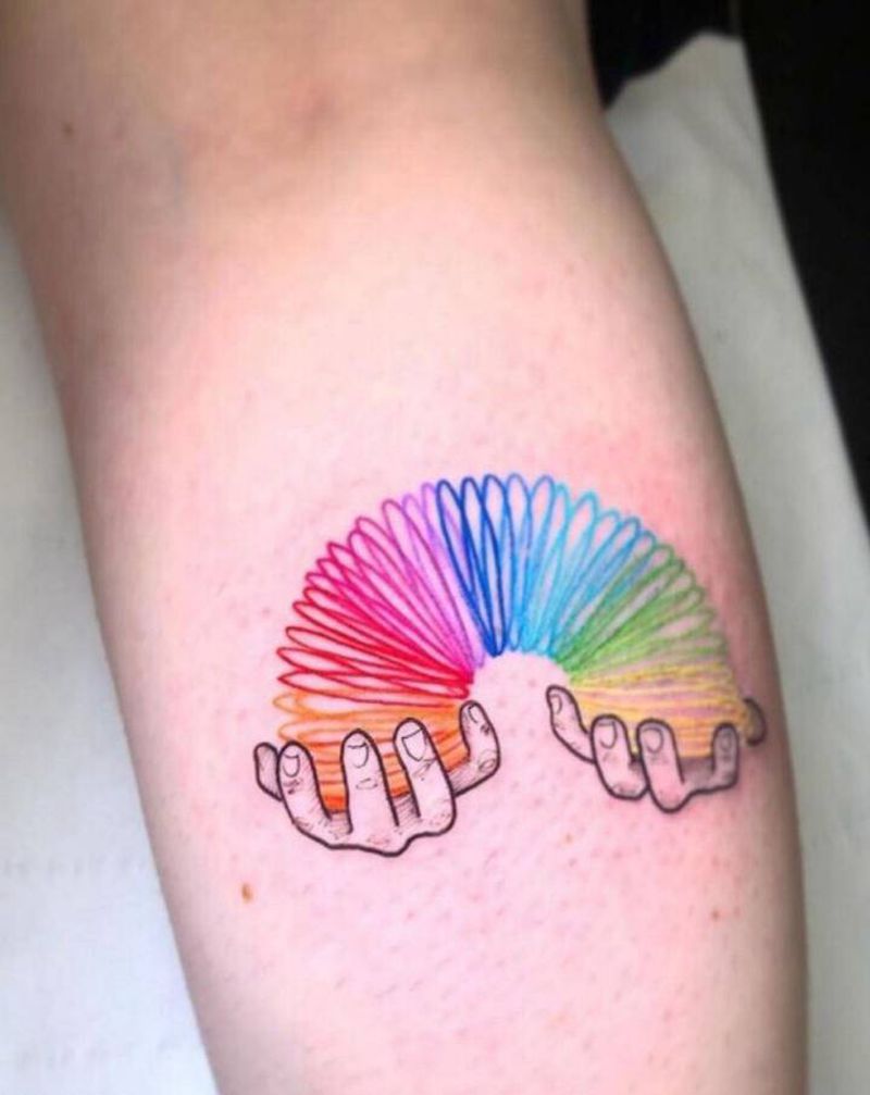 现在纹身图片_手臂手部水彩新传统色彩纹身图案