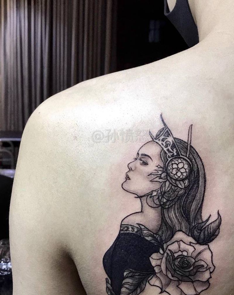 #设计稿上身纹身图片_New School人物肖像纹身图案