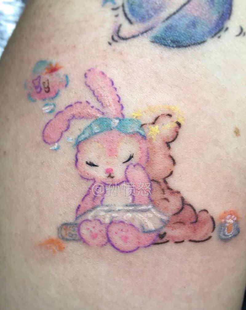 #添二两彩色～纹身图片_New School少女心彩色纹身图案