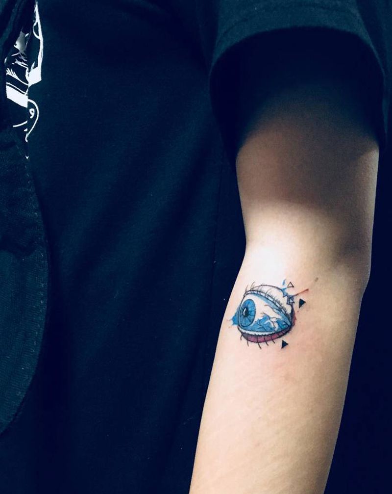 眼球纹身图片_手臂纹身图案