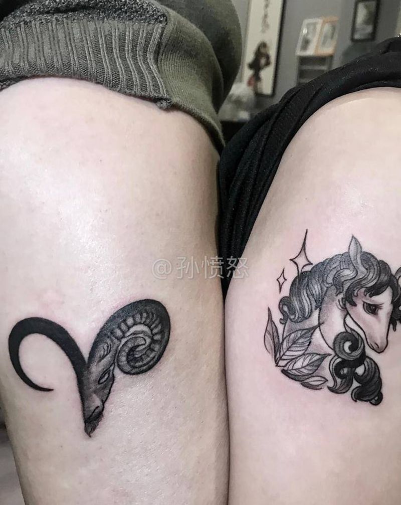 #星座与生肖纹身图片_New School纹身图案