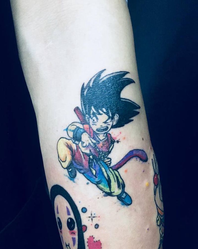 小悟空纹身图片_手臂卡通悟空纹身图案