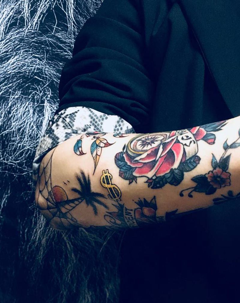 Old school 花臂纹身图片_手臂Old School纹身图案