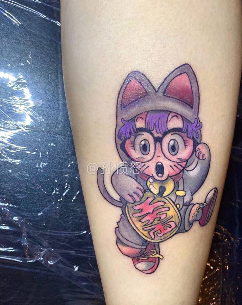 #阿拉蕾纹身图片_腿部彩色纹身图案