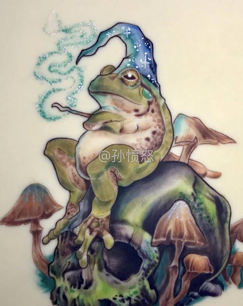 分享毕业作2纹身图片_蛙纹身图案