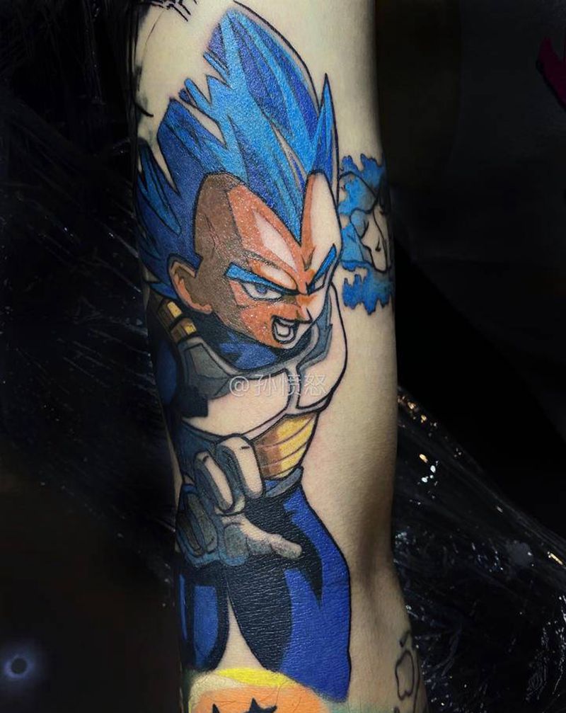 龙珠覆盖拼接旧纹身未完成纹身图片_手臂龙珠纹身图案