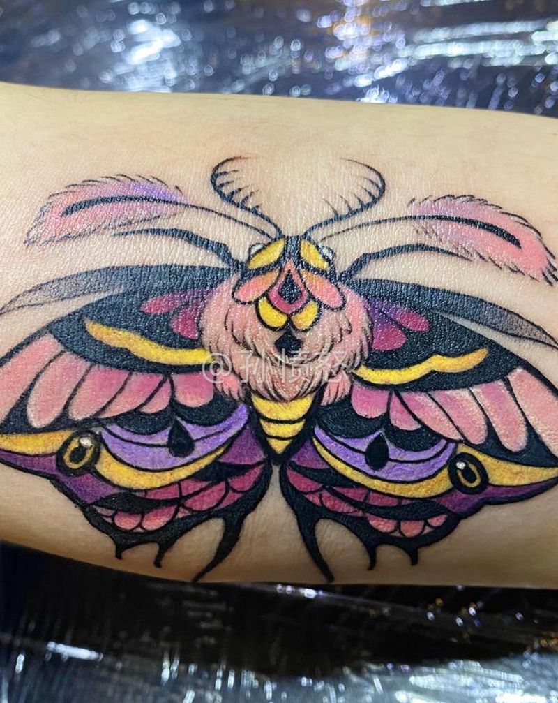 蛾子纹身图片_手臂New School彩纹身图案