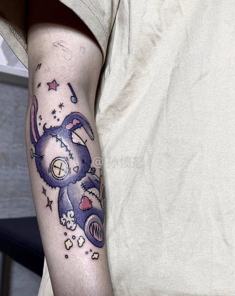 #纹身图片_手臂New School盖疤纹身图案