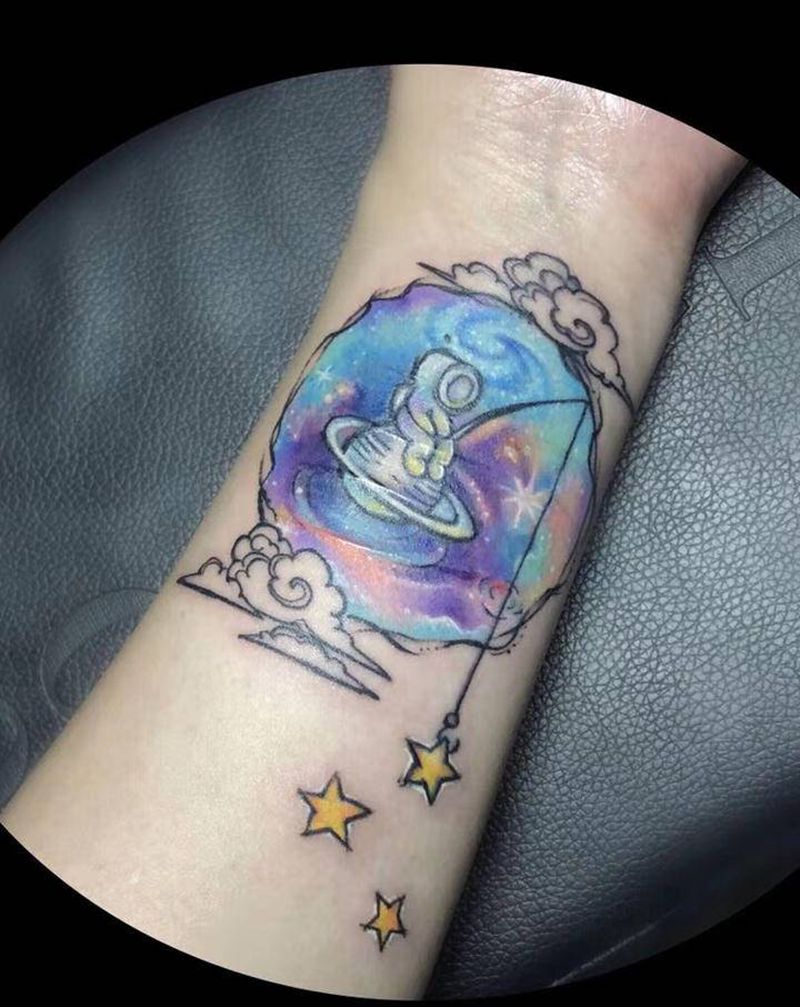 渔翁(修改)纹身图片_手臂手部水墨水彩星空小清新纹身图案