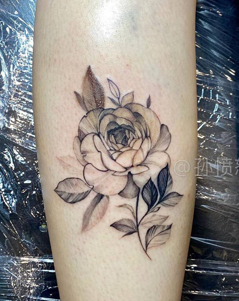 胎记遮盖纹身图片_腿部遮盖素花纹身图案