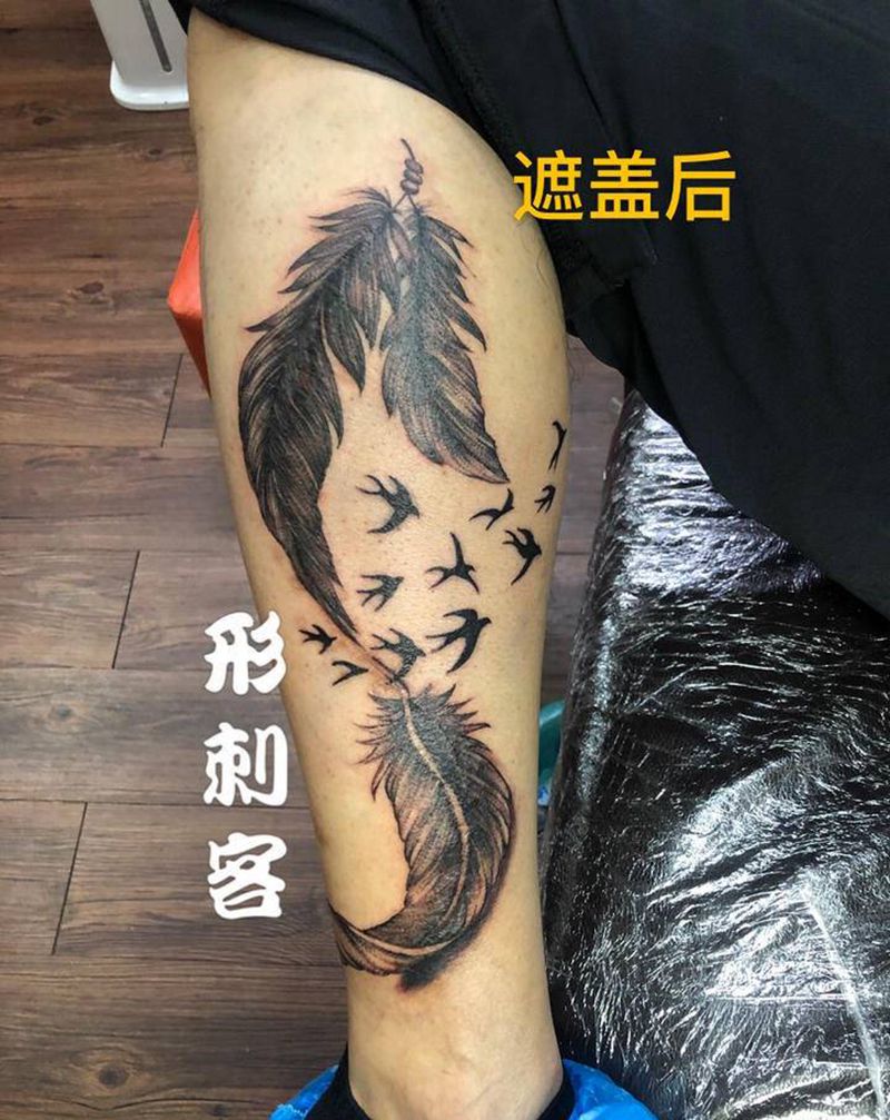 遮住作品、原创纹身图片_脚部点刺纹身图案