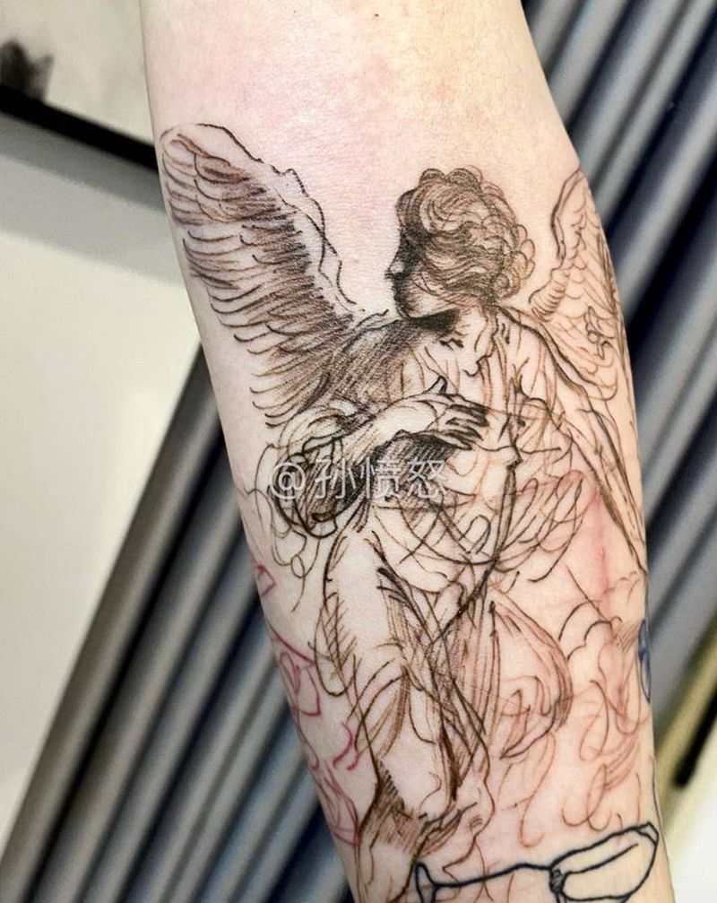 ｜TATTOO线条素描风｜纹身图片_手部纹身图案