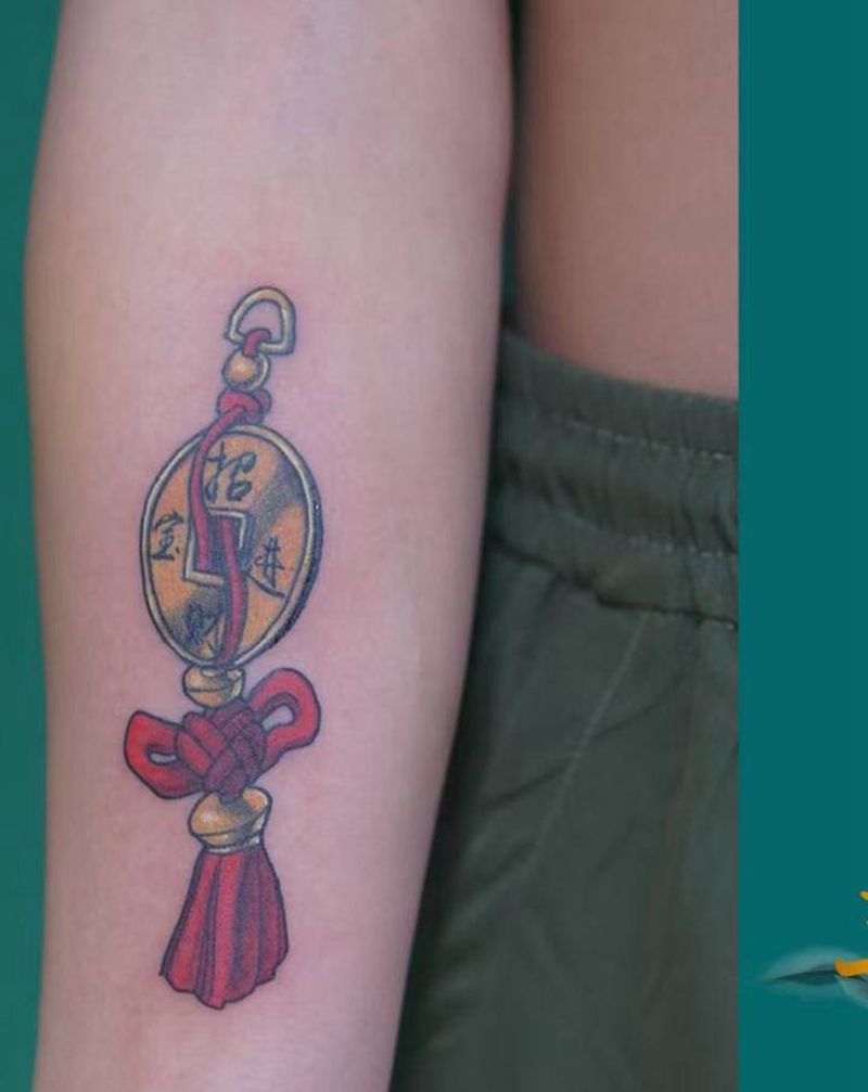 招财进宝纹身图片_手臂新传统纹身图案