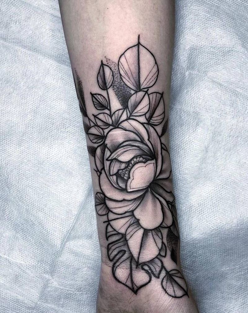 素花遮盖纹身图片_手臂纹身图案