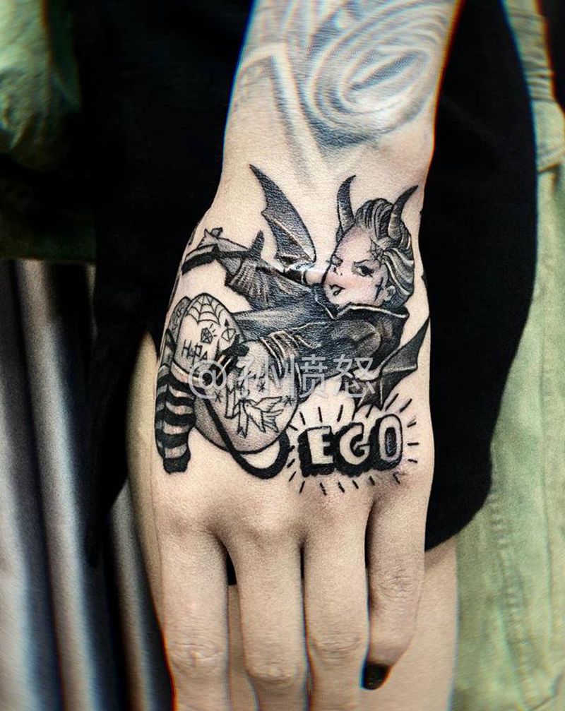 #TATTOODEMON纹身图片_手背纹身图案