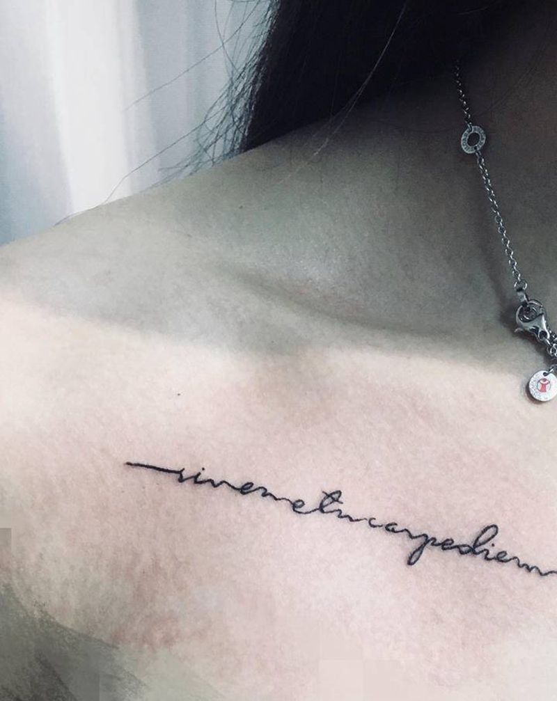 英文纹身图片_颈部纹身图案