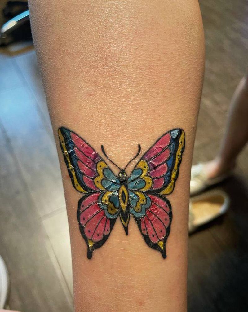 恢复状态纹身图片_腿部脚部Old School纹身图案