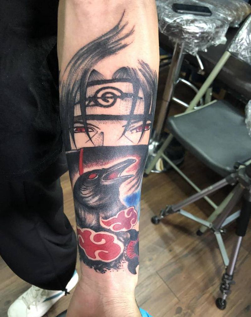 卡通动漫包臂作品纹身图片_手臂动漫 二次元纹身图案