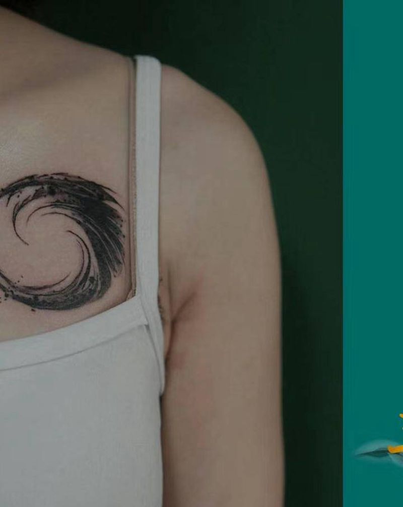 暗黑纹身图片_胸部纹身图案