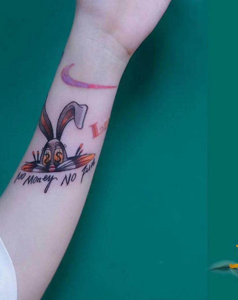 兔子纹身图片_New School纹身图案
