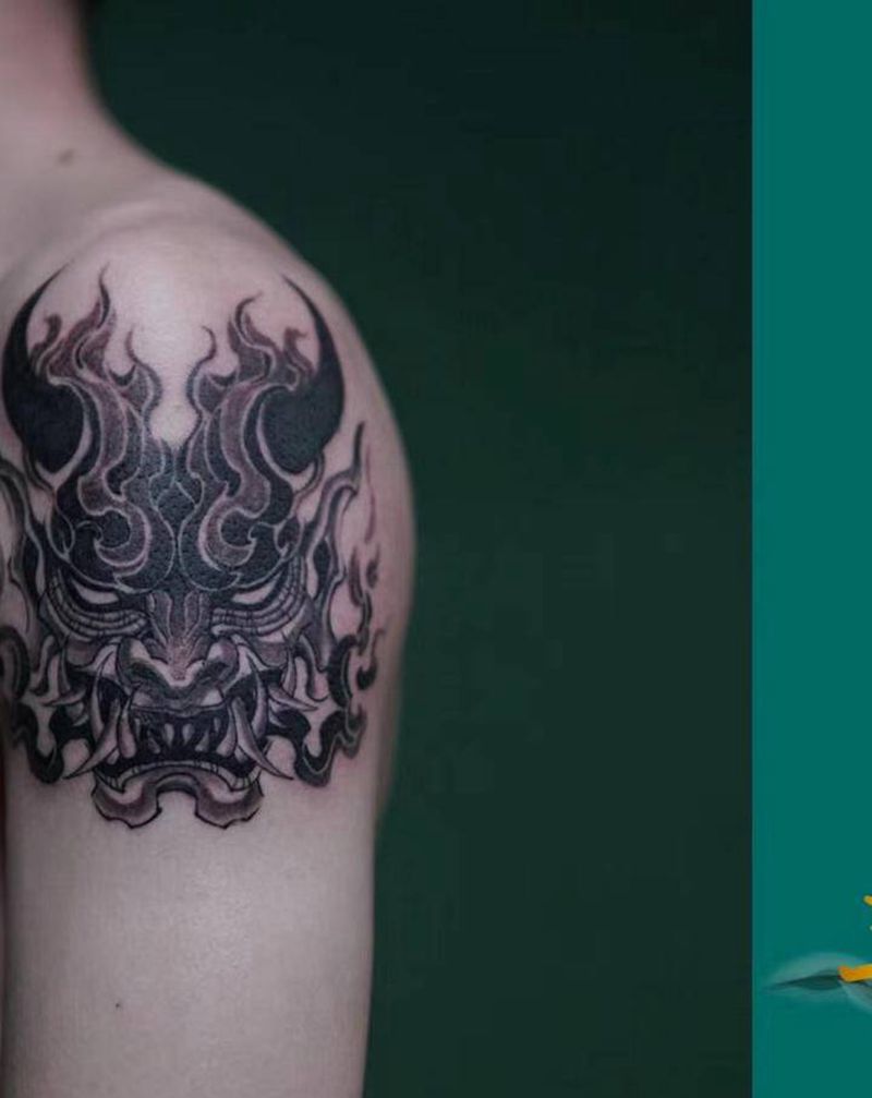 暗黑风纹身图片_手臂纹身图案