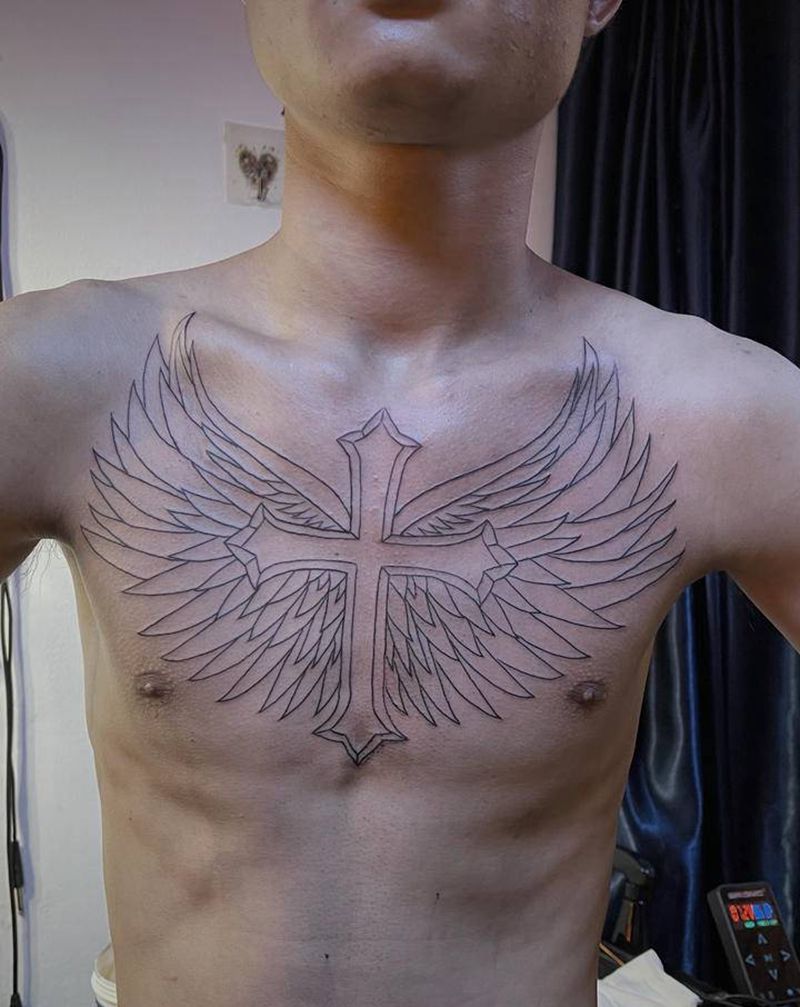 今日纹身图片_胸部肩部新传统纹身图案