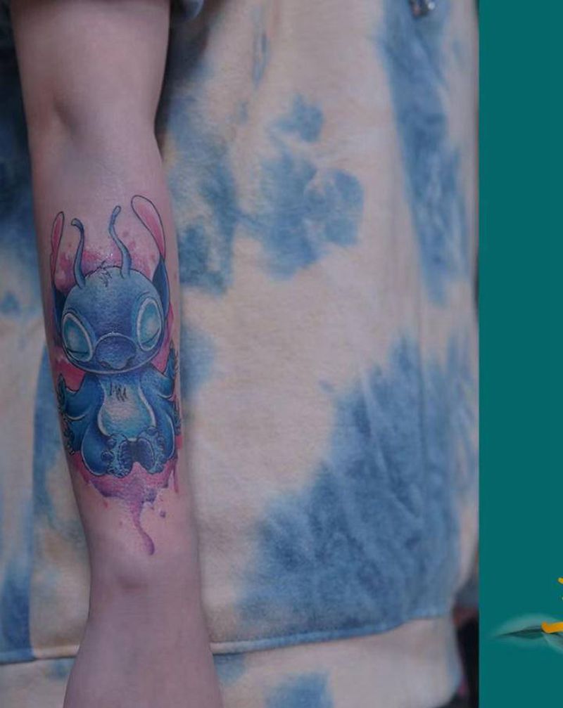 史迪仔纹身图片_手臂纹身图案