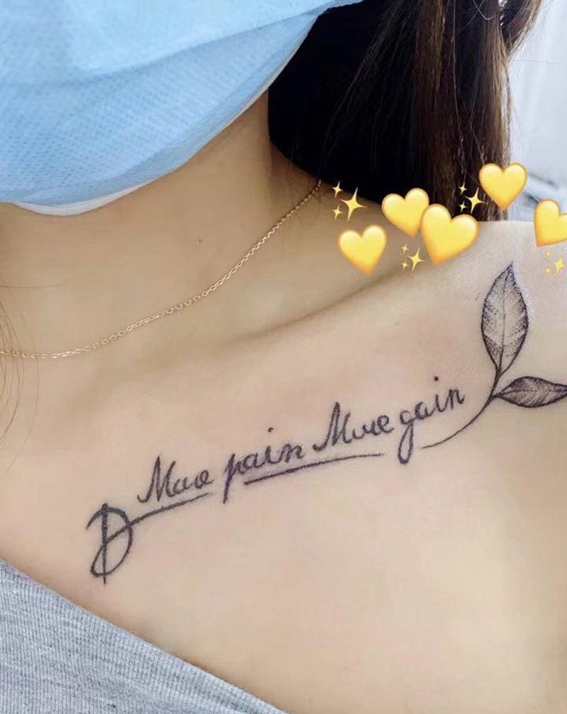 英文纹身图片_胸部纹身图案