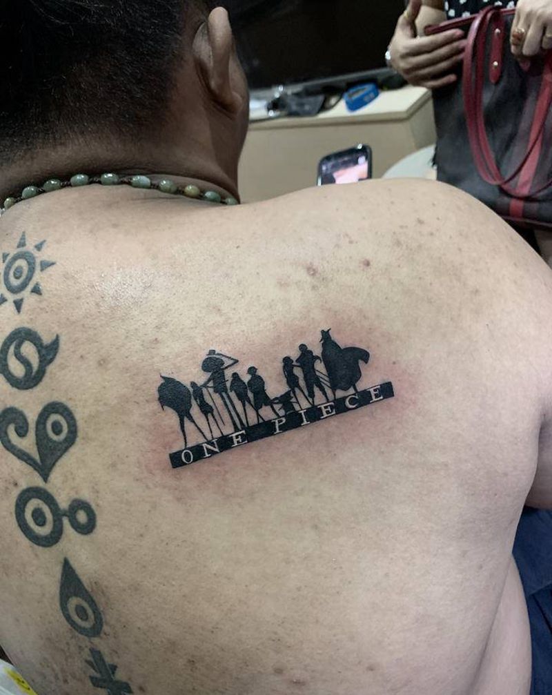 海贼王纹身图片_背部肩部新传统图腾纹身图案