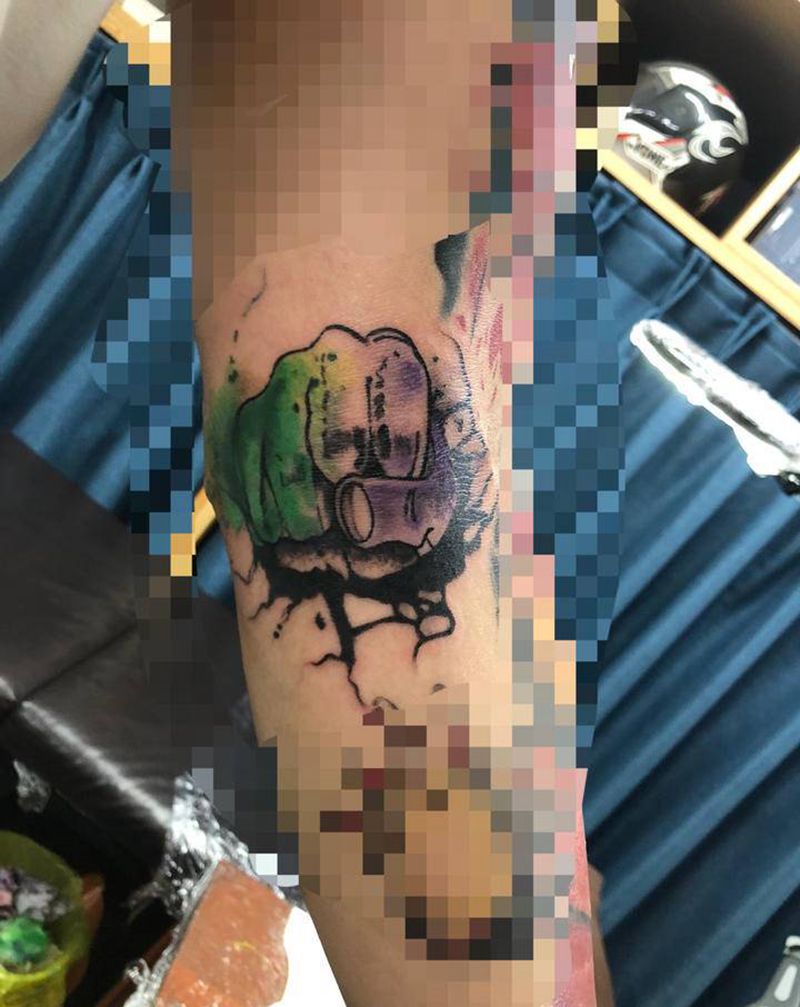 水彩水墨纹身图片_手臂水彩水墨纹身图案