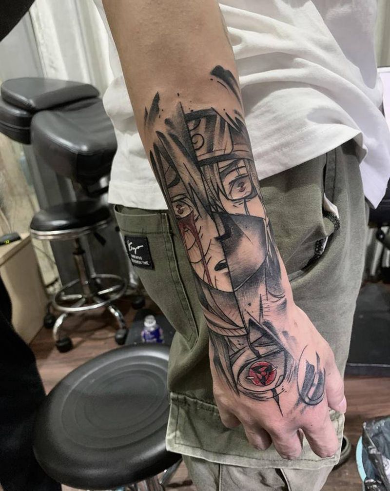 火影系列纹身图片_手臂手部新传统New School纹身图案