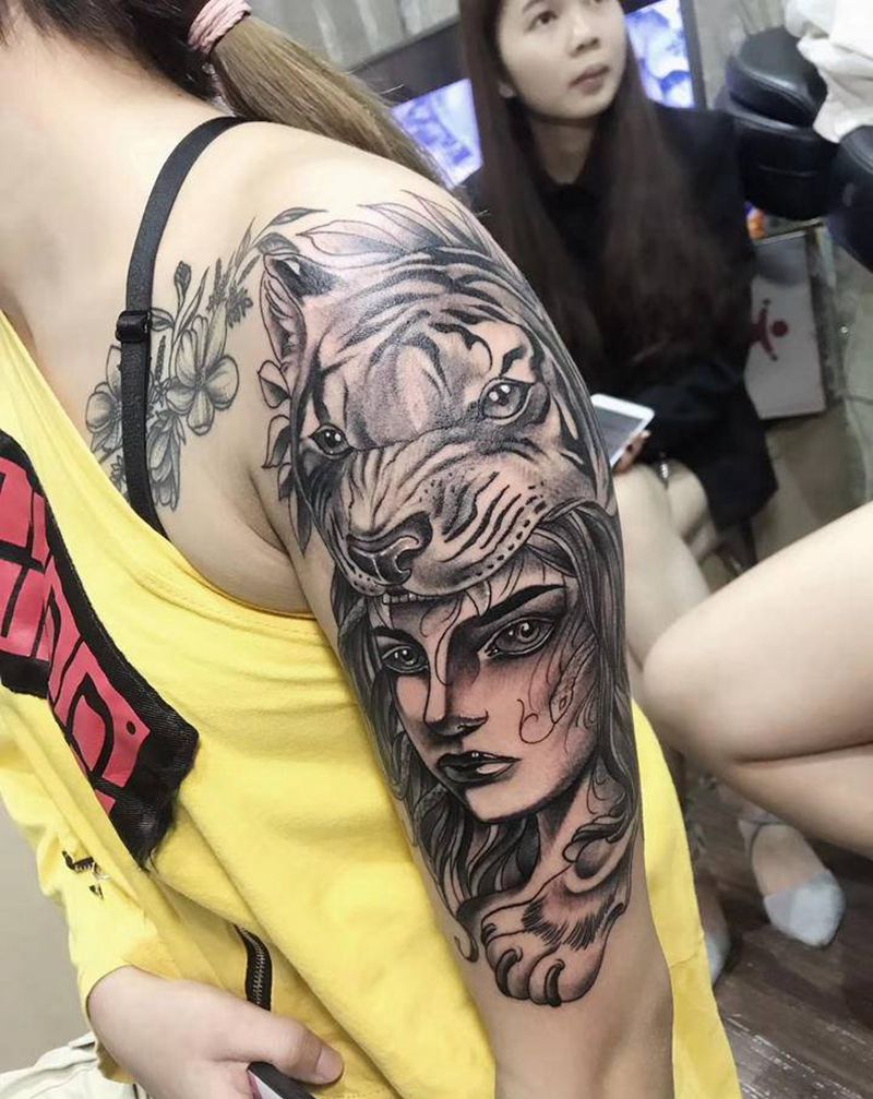 欧美头像纹身图片_手臂手部欧美写实New School纹身图案