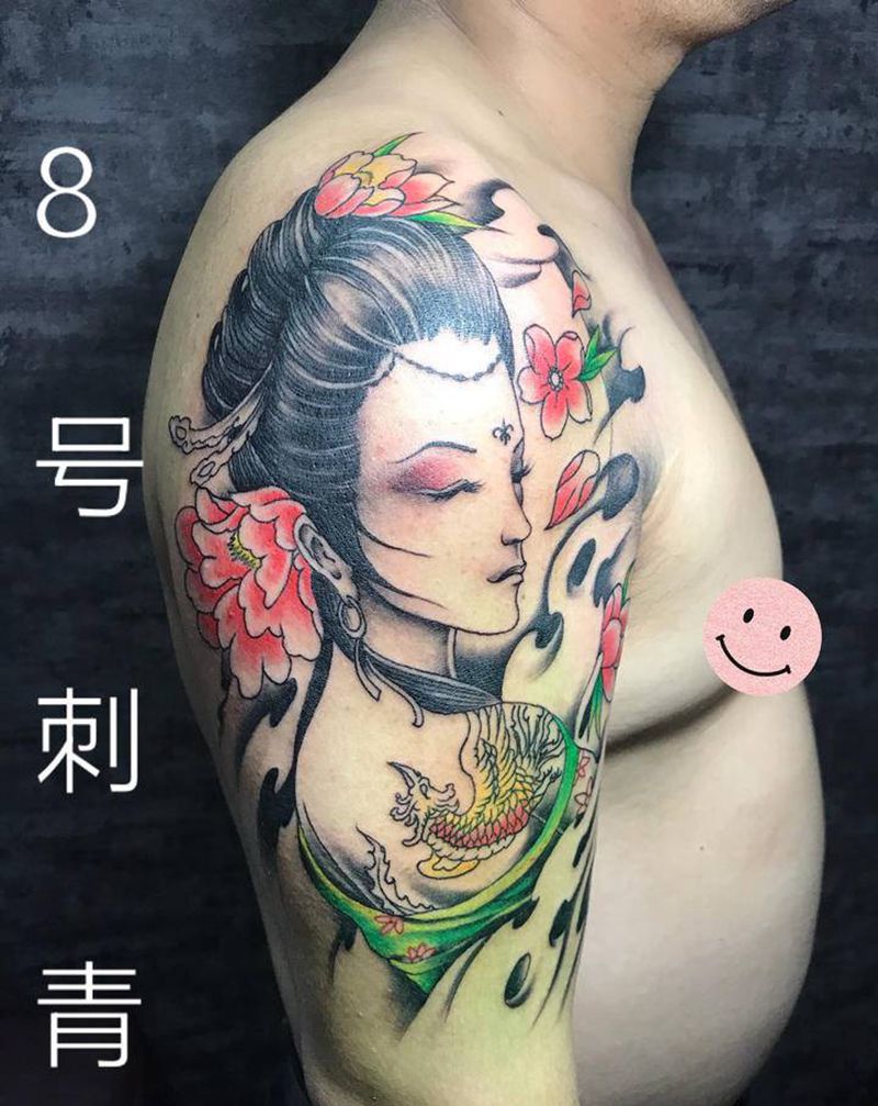 艺伎回忆录纹身图片_手臂腿部新传统纹身图案