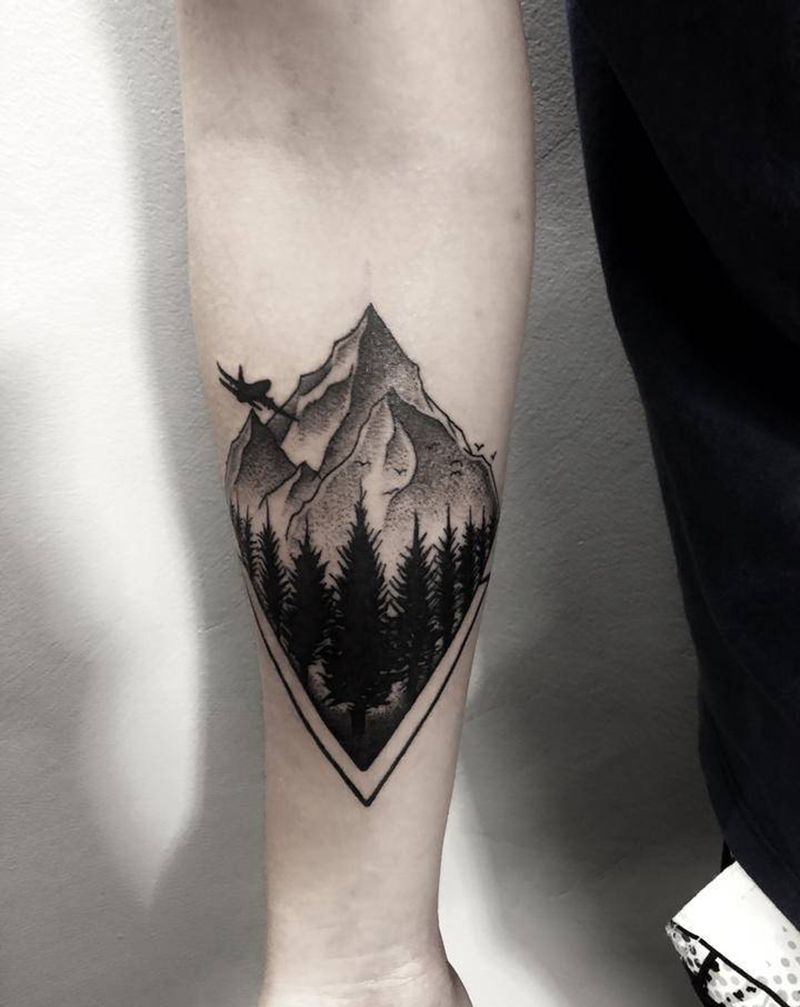 素描小图小清新纹身图片_手臂手部点刺几何纹身图案