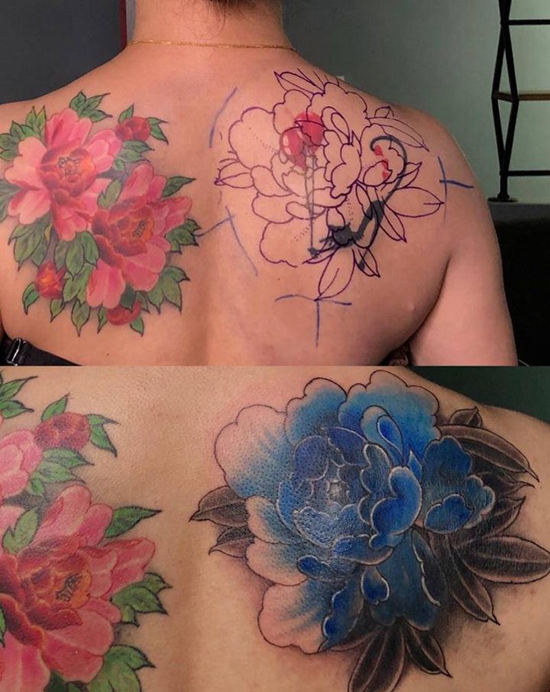 旧纹身覆盖纹身图片_背部纹身图案