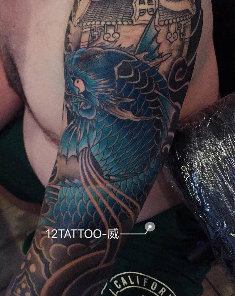 传统纹身图片_胸部肩部老传统新传统纹身图案