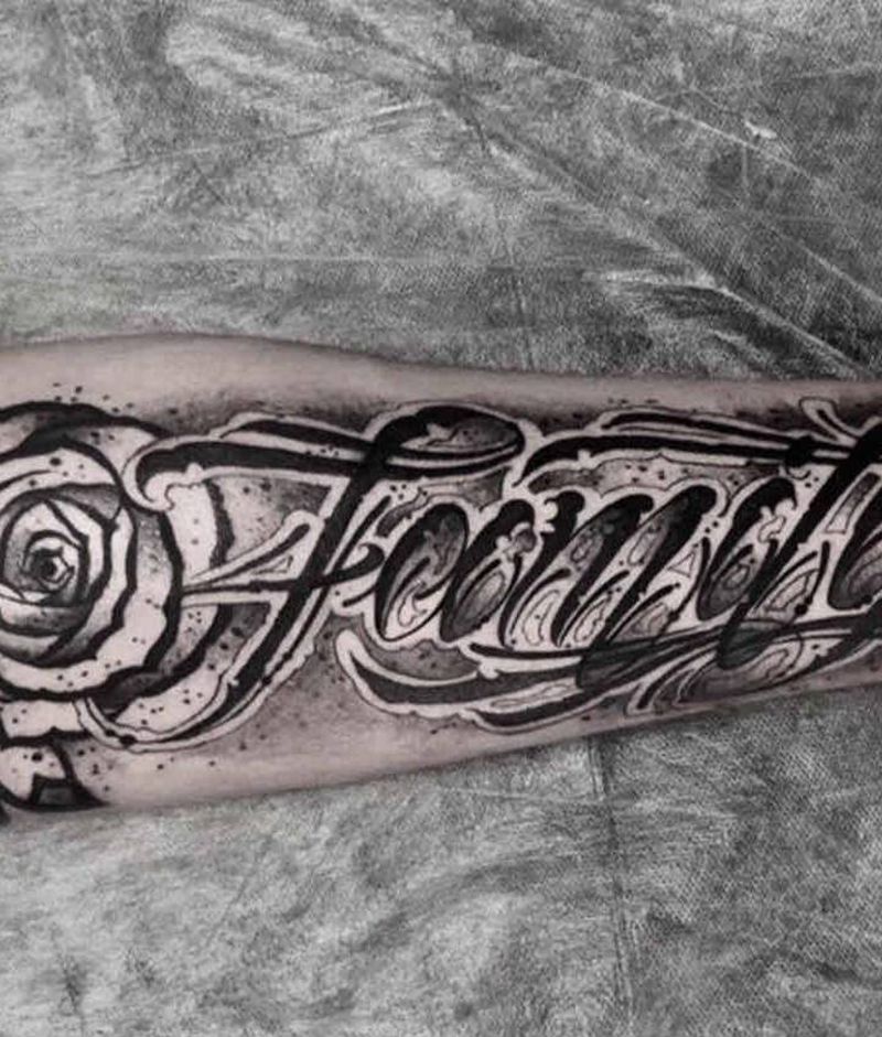 奇卡诺花体字纹身图片_花体字纹身图案