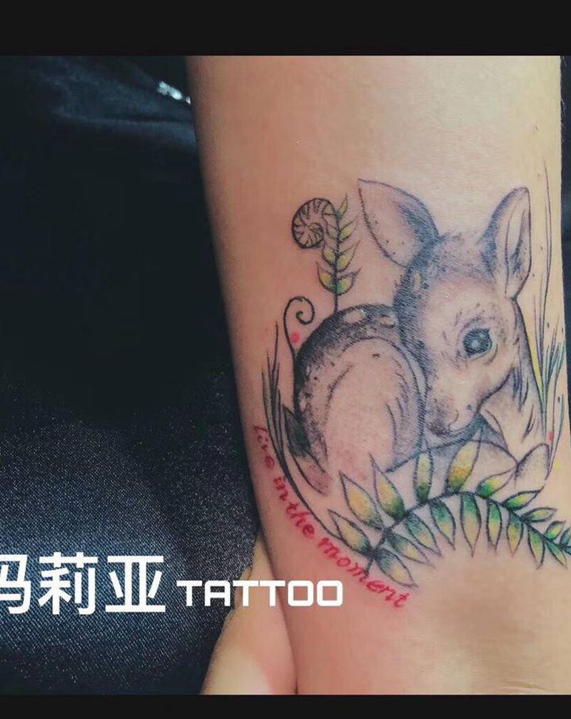 小清新风格纹身图片_手部手臂Old SchoolNew School点刺 水彩纹身图案