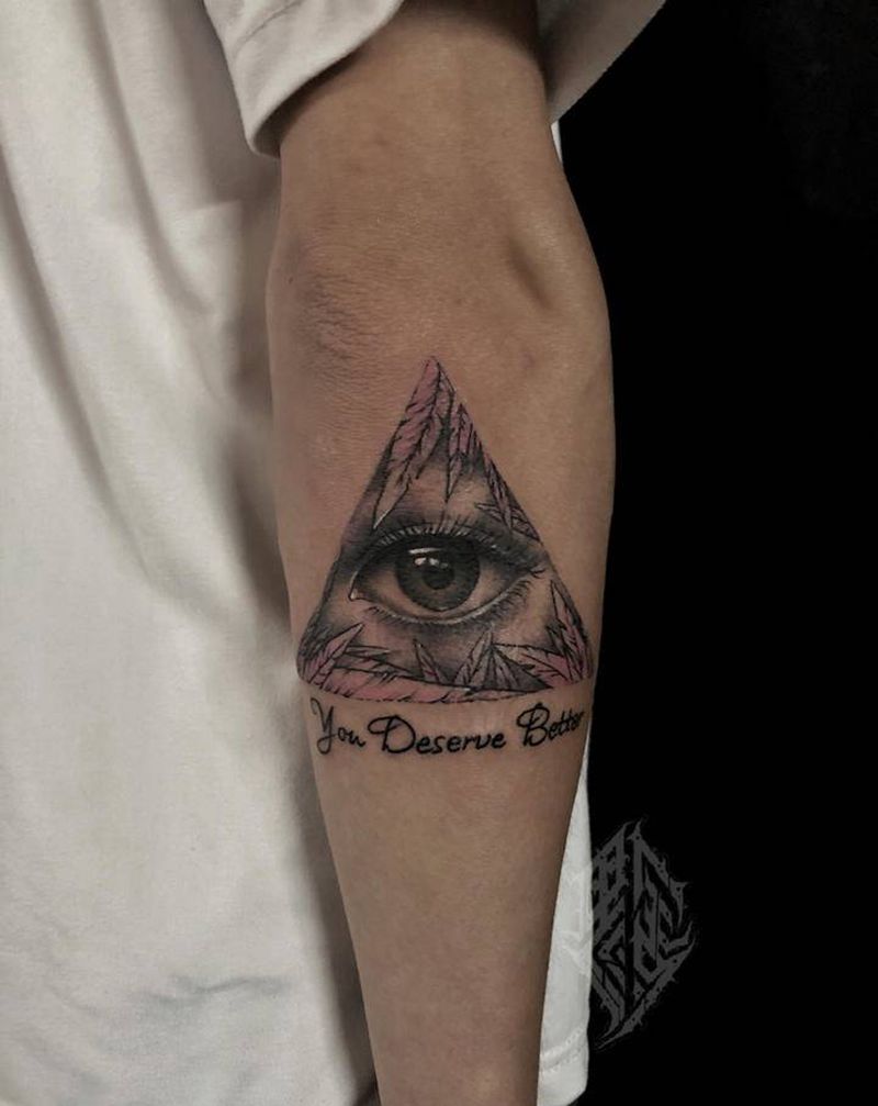 你是我的眼纹身图片_手臂图腾新传统纹身图案