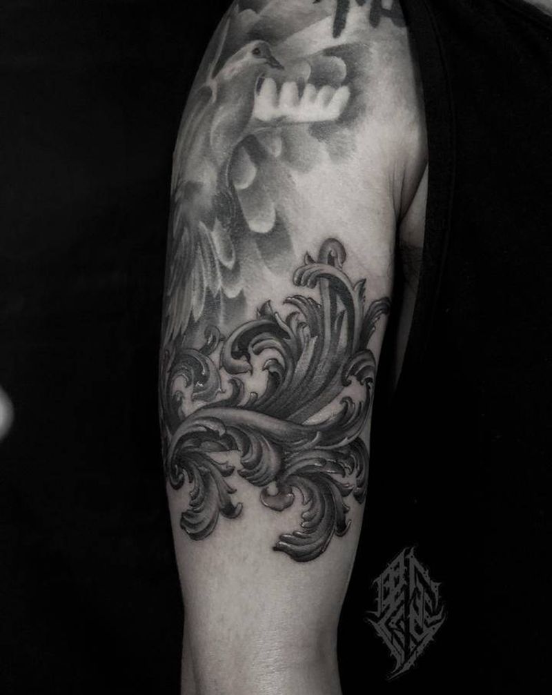 妖花纹身图片_手臂欧美写实纹身图案