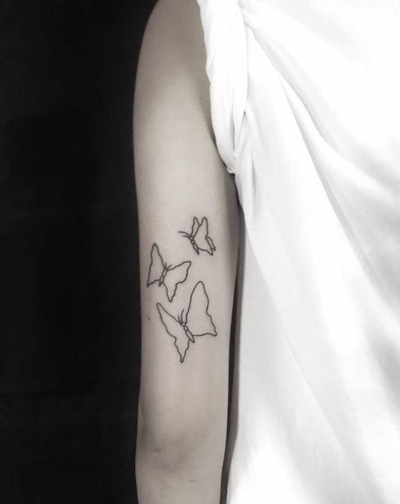 线条纹身图片_手臂图腾纹身图案