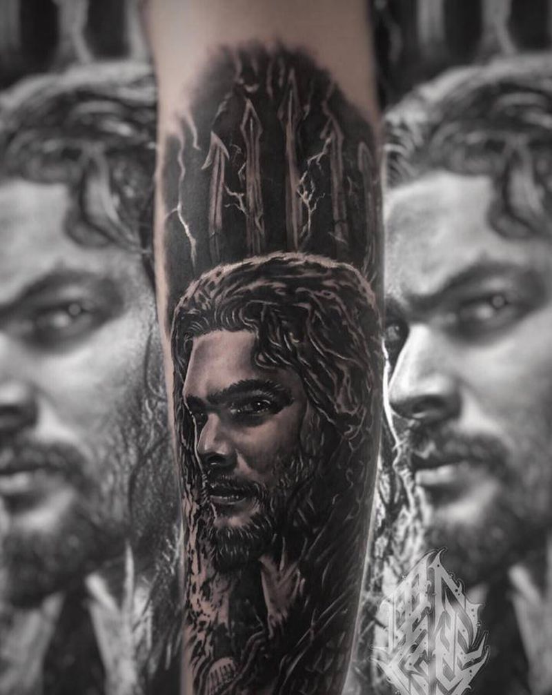 欧美写实海王纹身图片_手臂欧美写实纹身图案