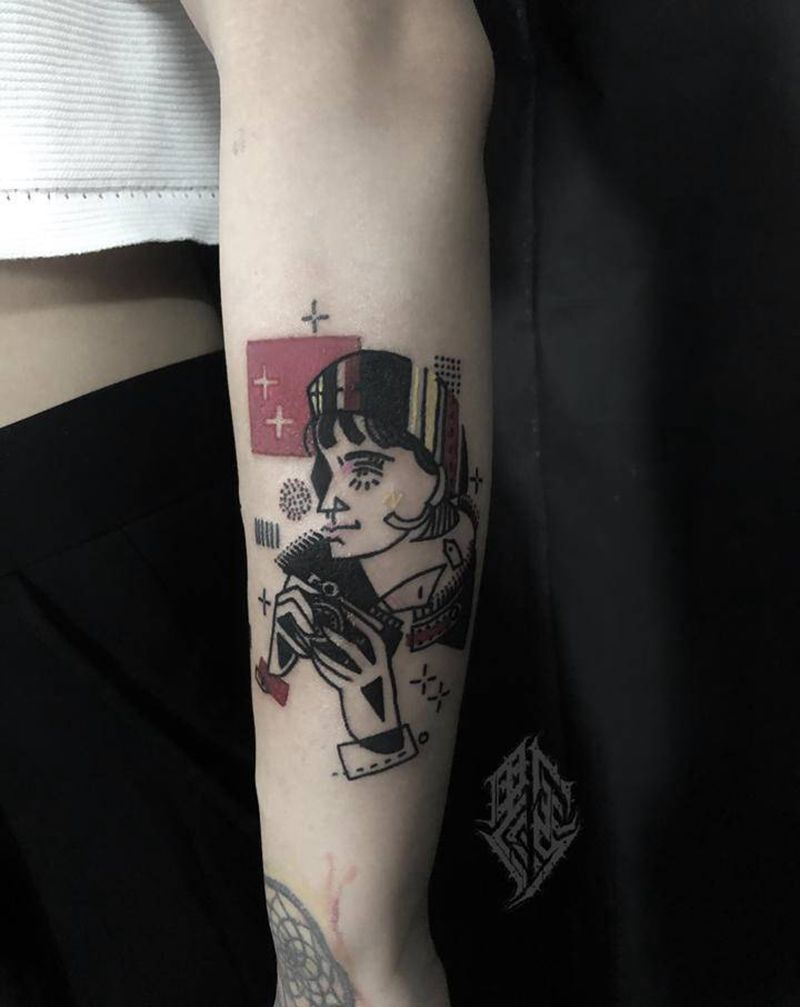 彩色小图案纹身图片_手臂New School纹身图案