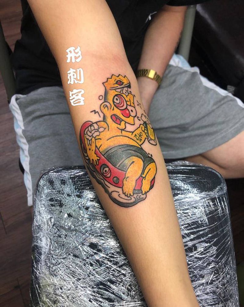 Shool纹身图片_手臂New School纹身图案