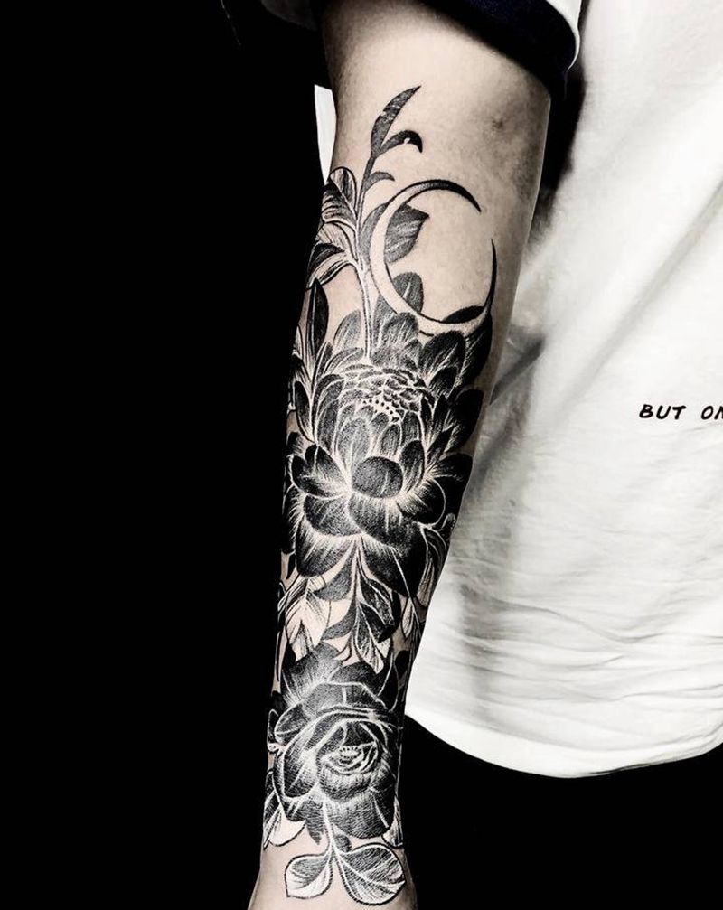 ⚜️暴力遮盖⚜️纹身图片_手臂手部点刺图腾素花遮盖纹身图案