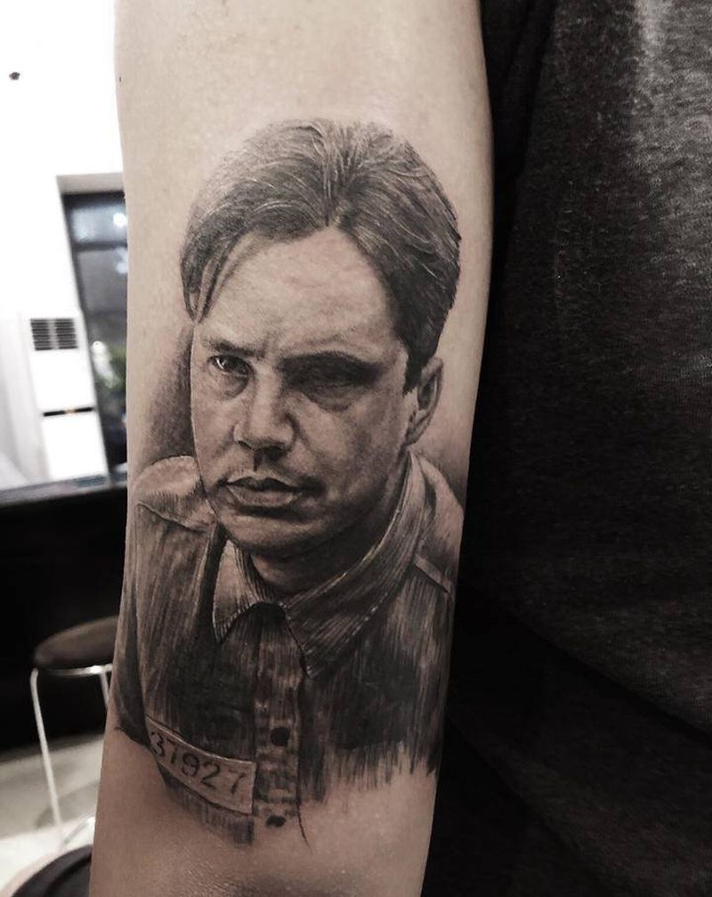 人物肖像纹身图片_手臂欧美写实纹身图案