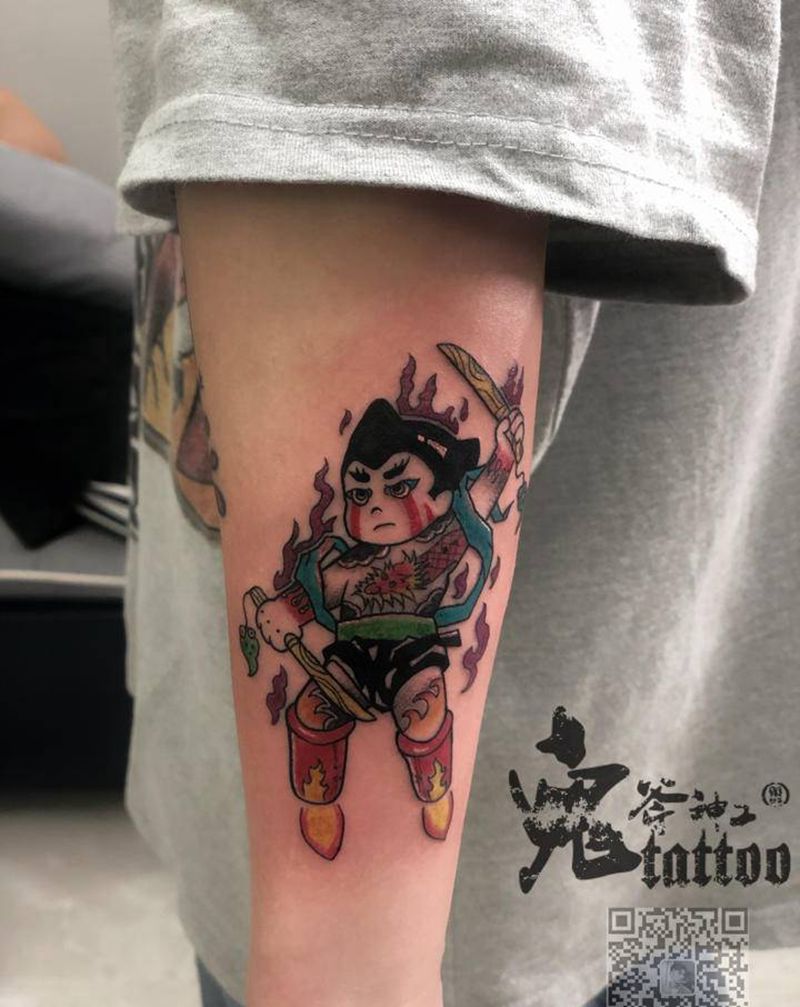 哪吒？阿童木？纹身图片_手部Old School纹身图案